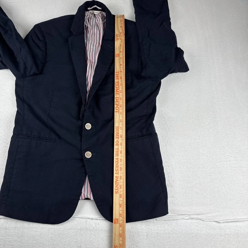 Brooks Brothers Red Fleece Navy Sport Coat 40S Gold Buttons Marzotto Fabric